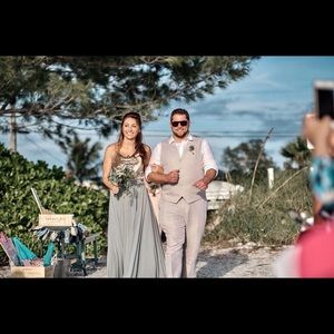 Jenny Yoo collection size 2 light blue long skirt